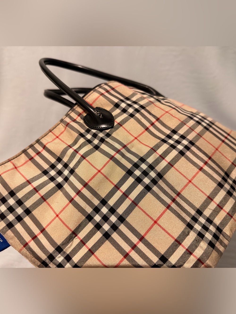 Burberry Blue Label Nova Check Canvas Zipper Tote Bag - Picture 13 of 16